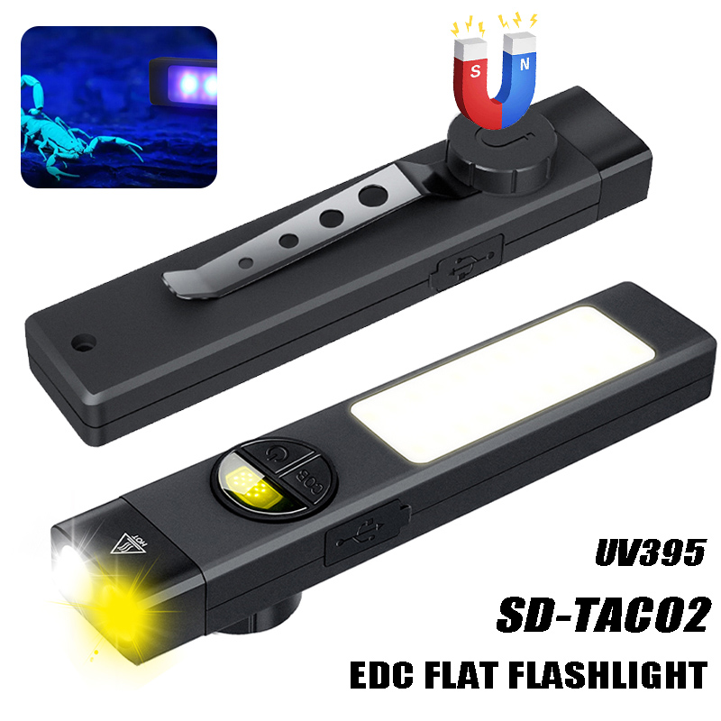 Outdoor Lighting Black - COB + LED Multifunktionstaschenlampe mit 395
