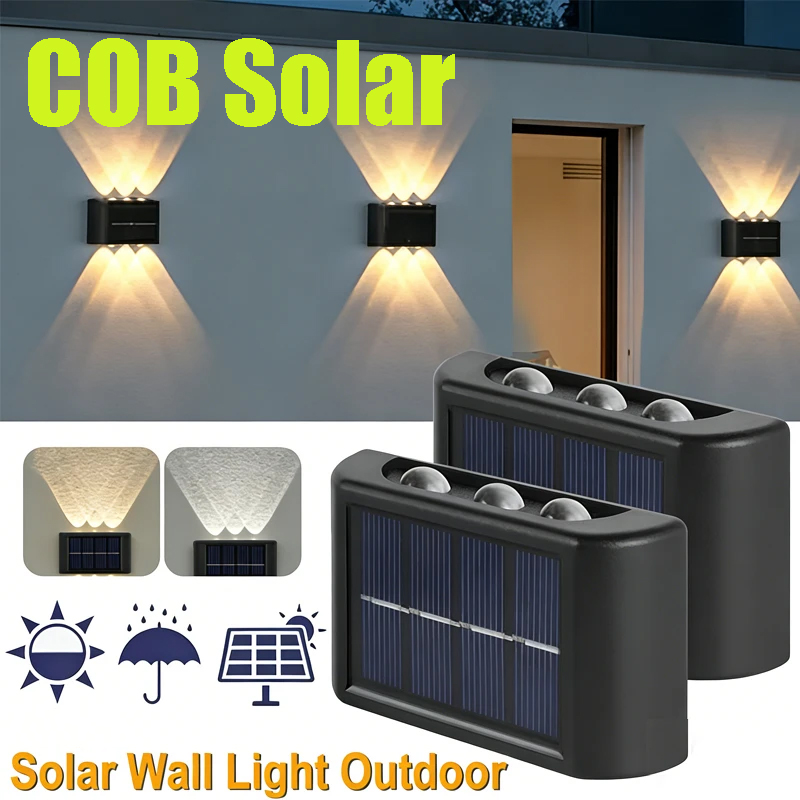 Outdoor Lighting And Landscape - COB Solar-Wandleuchte für Außenbereich, Wasserdichte Solarleuchten