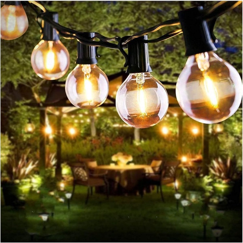 Outdoor Lighting Effects - LED-Außenlichterkette 64FT G40 Garten-Terrassen-Außenlichterkette Warmweiß mit