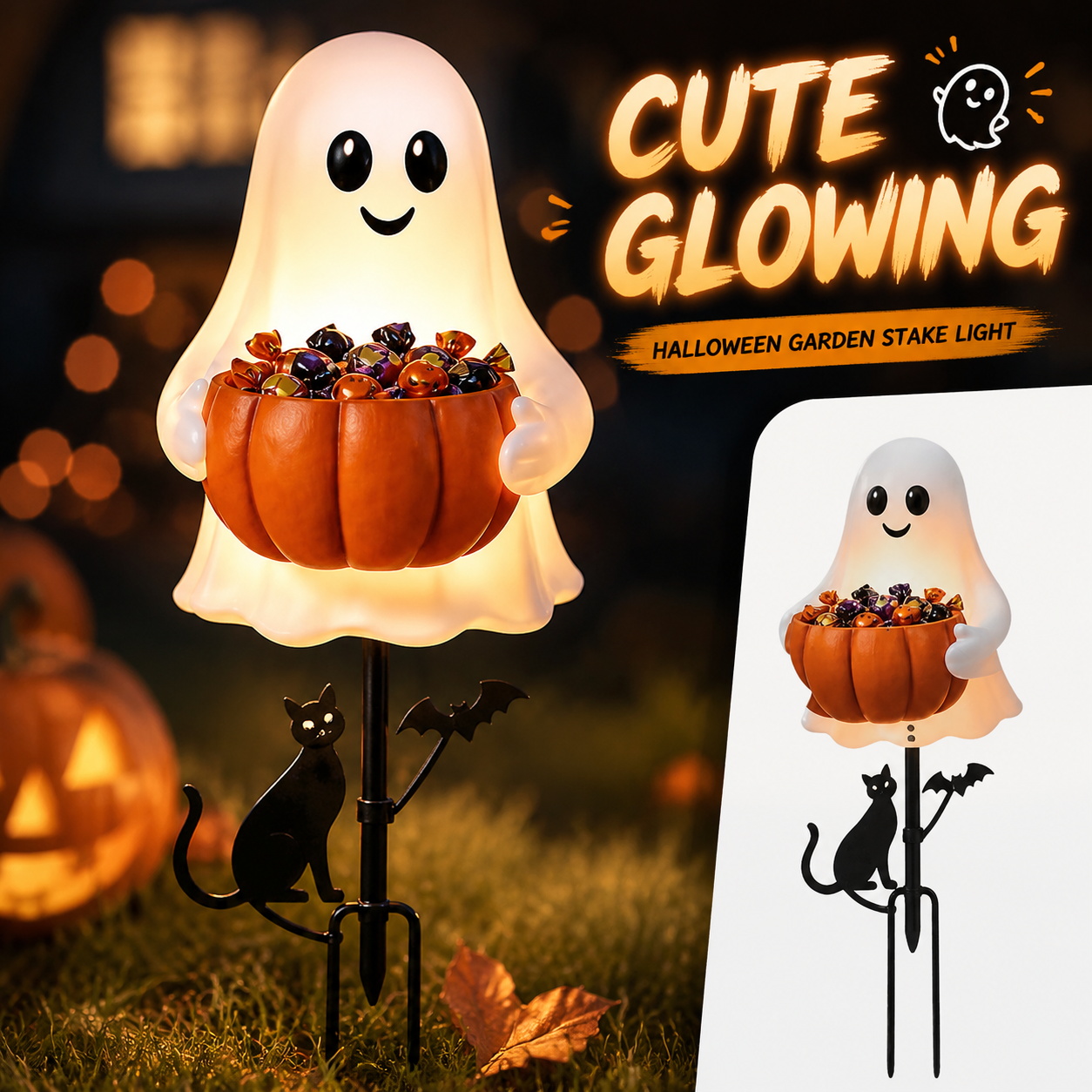 Halloween-Geister-Bonbonhalter – Outdoor Lighting Effects Bewertung und Preis